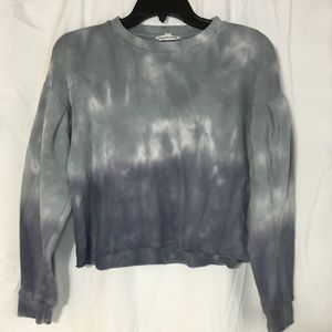 Blue tie dye cropped sweatshirt